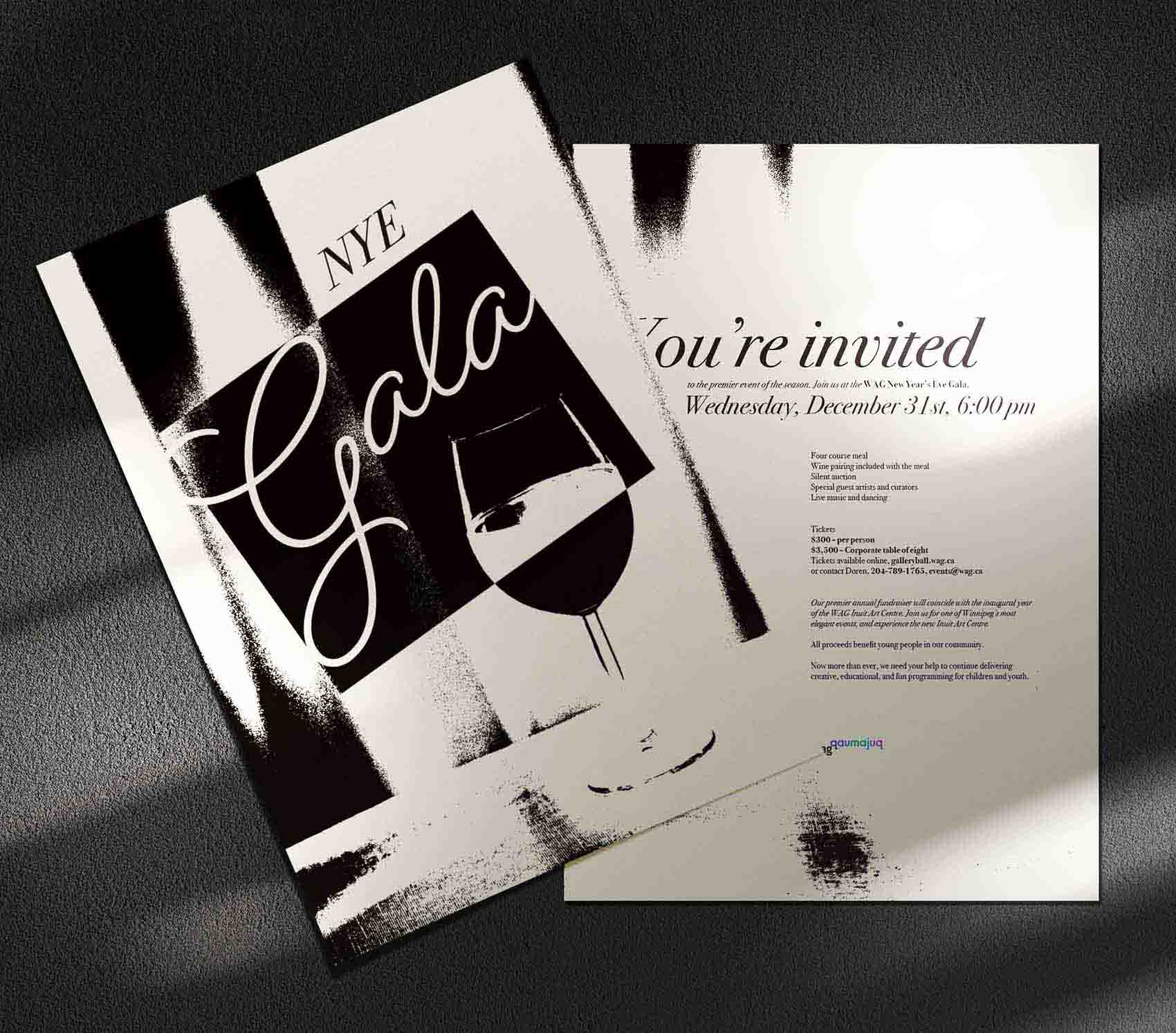 New Year's Eve gala invitation card mockup